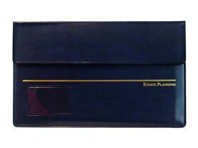 Estate Planning Legal Document Holder - Blue with Imprint